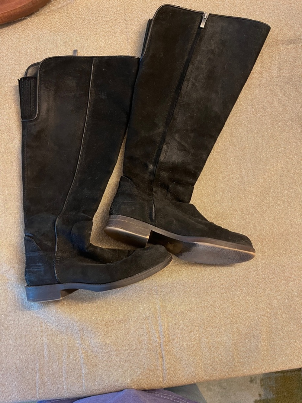 Franco Sarto Black Suede Over-the-Knee Riding Boots
